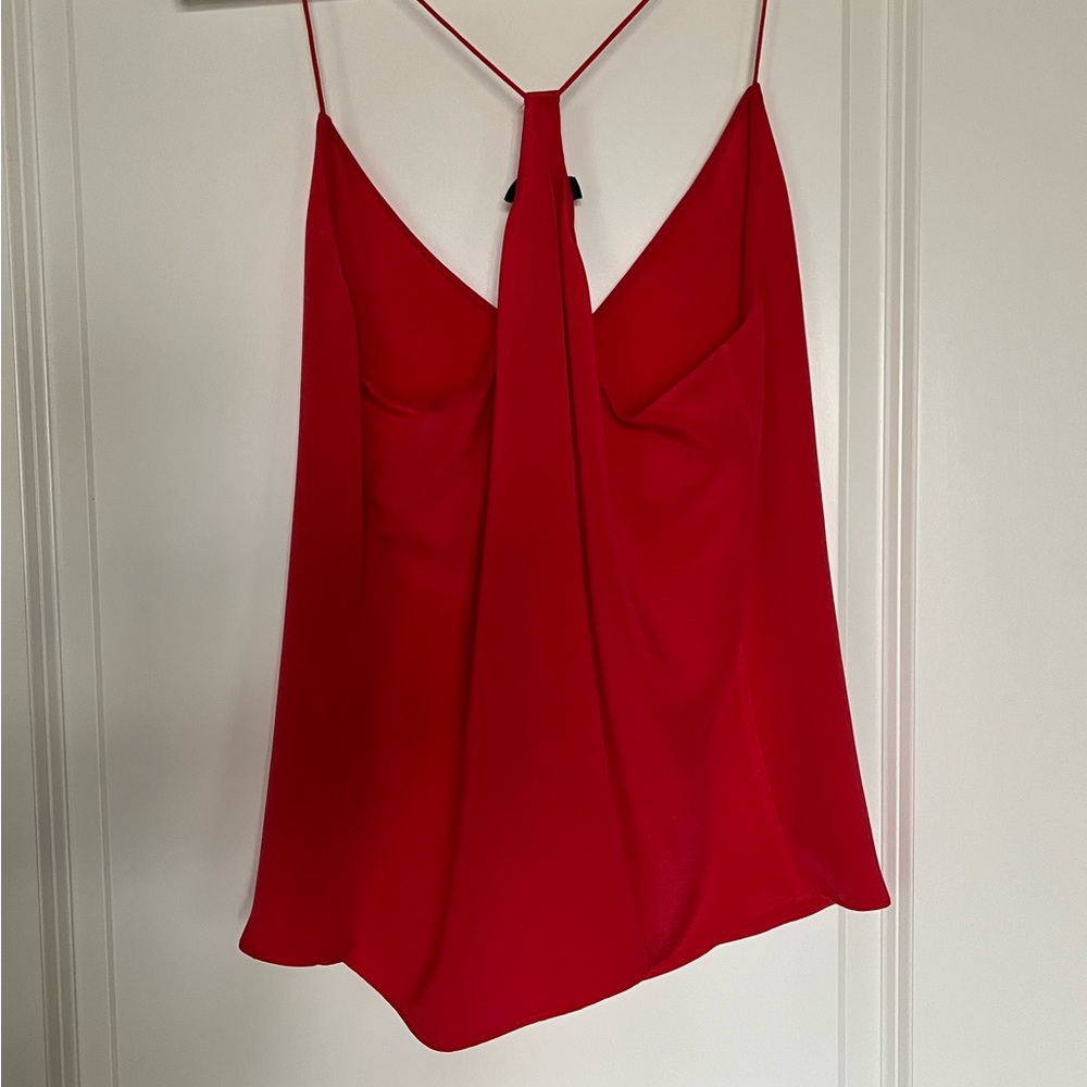 JCREW Red Racerback Silk Tank SZ 10 - Picture 3 of 7